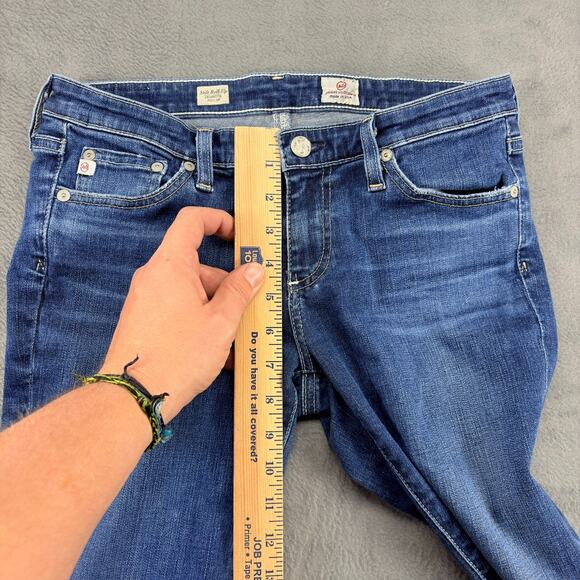 Adriano Goldschmied Ankle Jeans Women's 28R Blue Stilt Roll-Up Cigarette Roll-Up - Picture 6 of 10